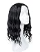 MXXWIG Loose Curly Wigs For Women Natural Black Wigs Medium Length Synthetic Heat Resistance Fiber Hair Daily Wig Free Wig Cap1B