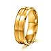 Areke 8mm Men Women Wedding Rings,Stainless Steel Matte Polished Engagement Finger Bagues Sets Of 3