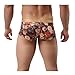 Men's Underwear,Neartime Classic Briefs Man Flower Print Boxer Under Wear Full Briefs (L, Orange)