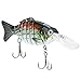 ROSE KULI Topwater Bass Fishing Lures Multi Jointed Life-like Swimbait Hard Fishing Lure Freshwater Baits
