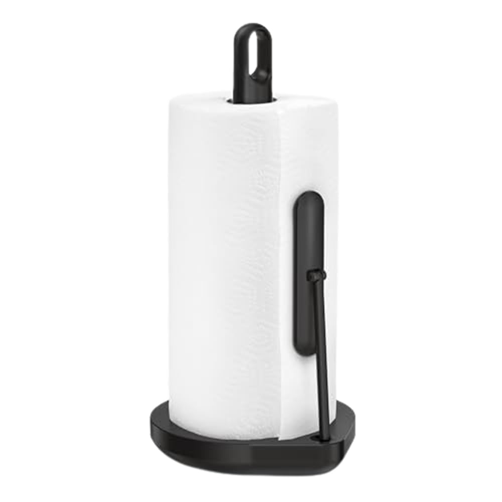 Photo 1 of ***MISSING BLACK PIECE THAT HOLDS ONTO PAPER TOWEL AS YOU GRAB*** simplehuman Tension Arm Standing Paper Towel Holder, Heavy-Duty, Easy One-Handed Tear, Kitchen Countertop, Black Stainless Steel