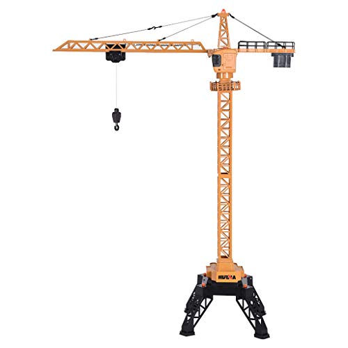 50 inch Tower Crane Construction Vehicle Playset Toy for Boys Model Car Remote Control Construction Crane Toy Engineering Vehicle RC Car(Yellow)