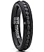 Metal Masters Co. 4MM Black Brushed Round Cut Women's Eternity Titanium Ring Wedding Band with Black Cubic Zirconia CZ