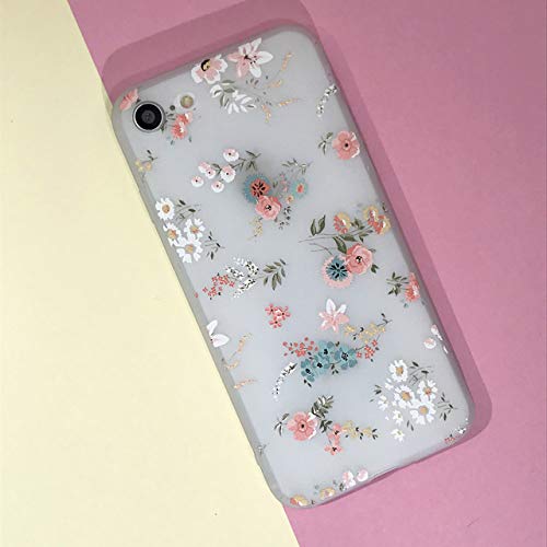 Enflamo 3D Soft TPU Flower Pattern Printed Back Cover for iPhone 7 / iPhone 8 (White)