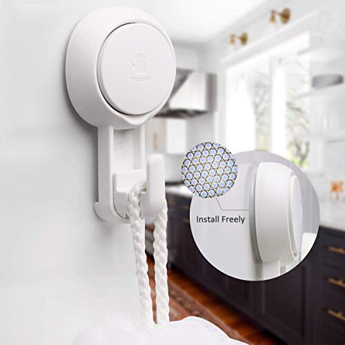 2 Suction+Cup+Hooks+Removable+Bathroom