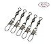 Threemart Barrel Swivel with Safty Snap Connector Solid Rings Fishing #7 +B (#7+B/90PCS)