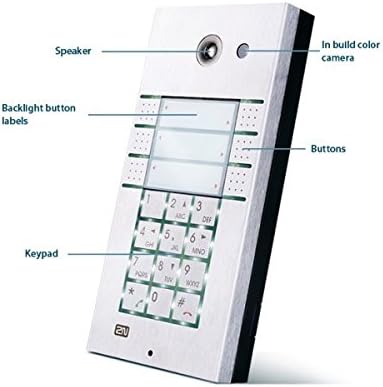 2N Telecommunications - 9137161CKU - 2N Helios IP Vario Door Phone - 6 Direct Call Buttons + Keypad + Video