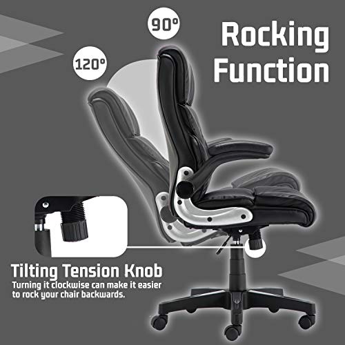 KERMS High Back Executive Home Office Chair, PU Leather Ergonomic