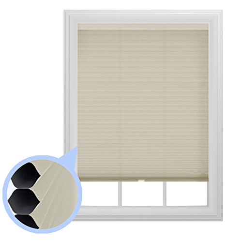 9/16 in. Trimmable Room Darkening Cordless Cellular Window Shade, 48-Inches by 64-Inches (Ivory)