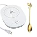 Ariskey Coffee Mug Warmer with Spoon Auto Shut Off Beverage Warmers Electric Thermostatic Smart Cup Warmer Pad for Office and Home Cocoa Tea Water Milk Soup (Up to 131F℉/55℃) with Leave Coffee Spoon