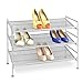 Seville Classics Multi Level Shoe Rack Sturdy Freestanding Shelf for Bedroom, Closet, Entryway, Stackable Durable Metal Home Storage, 3- Tier, 12-Pair Adjustable, Satin Pewter Mesh 1 Piece