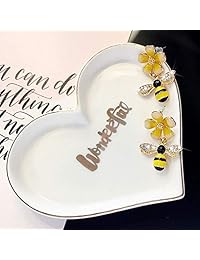 Pendientes de abeja con circonita cúbica y diseño de abeja, hipoalergénicos, para niñas, regalo del día de la madre, latín, B07DHLN4P4_US