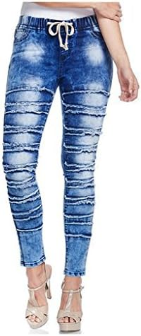 SWEET BOHEMIAN TWILL JOGGER PANTS WITH COMFORT STRETCH, SMALL, BLUE #821