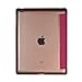 Afranker Ipad 2 / 3 / 4 Slim-Fit Folio Smart Four Fold Case Cover with Back Case Pink
