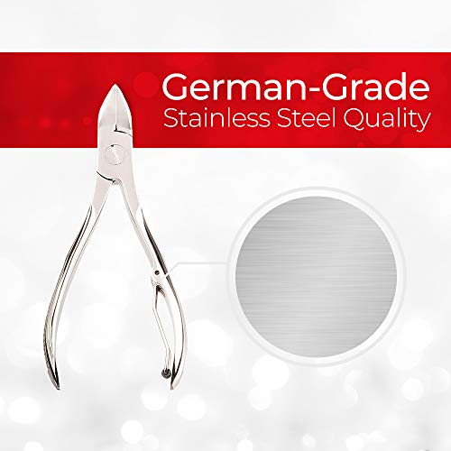 Titania Germany Stainless Toenail & Fingernail Nipper - Nickel Plated Toe Nail & Finger Nail Trimmer with Sharp Cutting Edges For Tough Thick Nails - For Beauty & Grooming Needs