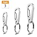 IVIA Dog Tag Clips/Multiple Size 304 Stainless Steel Quick Clip with Rings/Easy Change Pet ID Tag Holder for Small/Medium/Large Dog Cat Collars and Harnesses.(3 Pack)