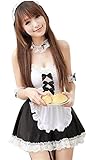 Sexyin Women's Sexy Lingerie Skirt Maid Outfit Sets Cosplay Uniform Pajama (L(US 12-14), Black)