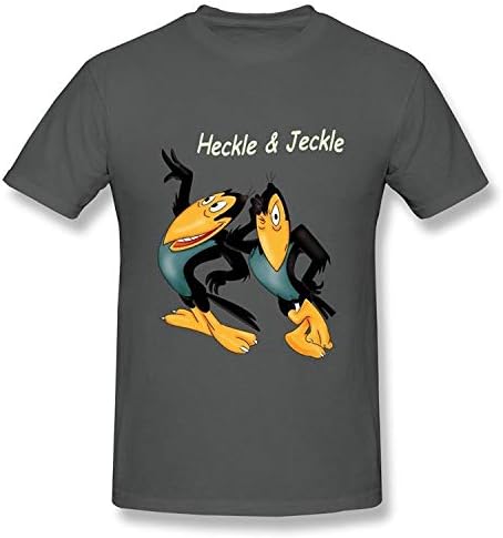 Vftuki Men's DeepHeather Casual Cotton Heckle and Jeckle Logo Short Sleeve Fashion T-Shirt Tee