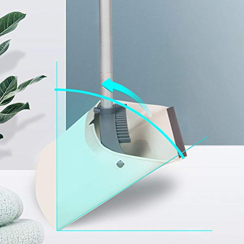 JEHONN Broom and Dustpan Set, Sweep Set Upright Stand Up & Store Long Handle Indoor Outdoor for Home Kitchen with Broom Holder - Thumbnail 4