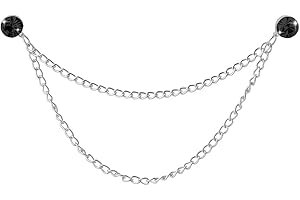 KILENER Hanging Gold Chain Lapel Pin for Men Suits Tassel Brooch Chain Collar Pins Rhinestone Crystal Brooch Pin Suit Lapel Pins for Men Collar Chains for Shirts Accessories