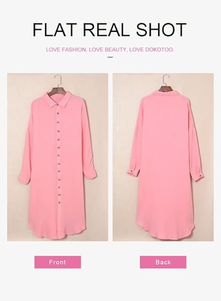DOKOTOO WOMENS PLUS SIZE CASUAL SUMMER SPRING WRAP BUTTON DOWN FRONT COTTON LONG SLEEVE MAXI DRESS LONG CARDIGAN BEACH BOHO COVER UPS SHIRT DRESSES FOR WOMEN 2024 PINK MEDIUM