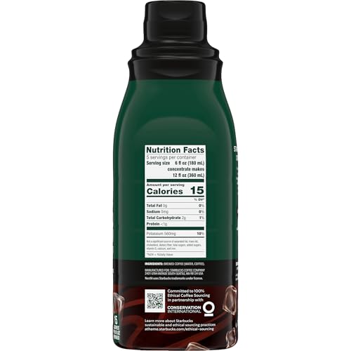 STARBUCKS COLD BREW COFFEE CONCENTRATE, SIGNATURE BLACK ICED COFFEE, 32 FL OZ