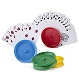 Brybelly 4-pack Card Holders for Playing Cards, Hands-free Circular-shape | Holds 10-12 Playing Cards | Plastic Adult/Childrens Accessory for Family Card Game Nights, Poker Parties, and Trading Card Games