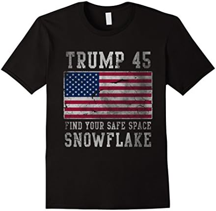 Mens Trump 45 Find Your Safe Space Snowflake Shirt XL Black