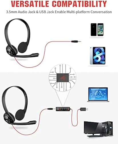 NUBWO USB Headset with Microphone for Laptop PC, Headphones with