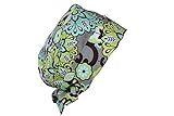 Surgical Scrub Hat Cap Lime Grey Teal Paisley Pixie