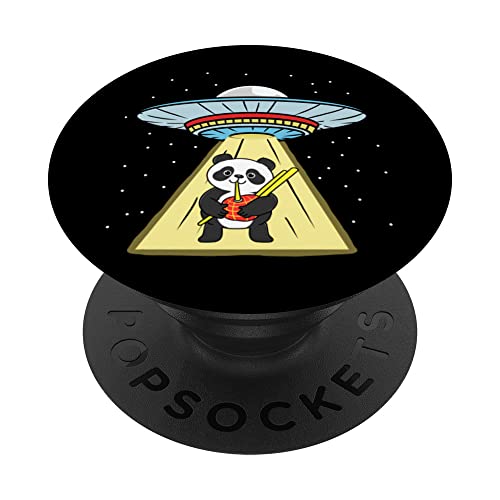 Ufo Abduction Panda Playing Bagpipe PopSockets Adhesive PopGrip