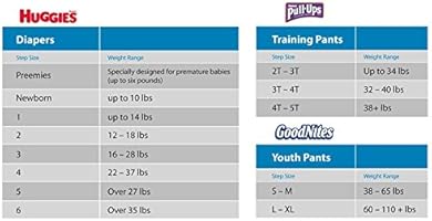 sizes of pull ups