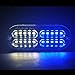 12-24V 20-LED Super Bright Emergency Warning Caution Hazard Construction Waterproof Amber Strobe Light Bar with 16 Different Flashing for Car Truck SUV Van - 4PCS (White Blue)