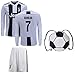 Cristiano Ronaldo Juventus #7 Youth Soccer Jersey Home Long Sleeve Shorts Kit Kids Gift Set (YL 10-13 Years, Ronaldo #7) White/Black