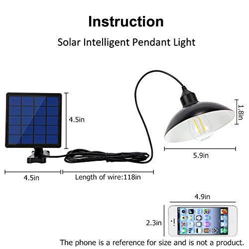 image for Ousam Led Garden Solar Light Chandelier Classical Bulb with Solar Pane