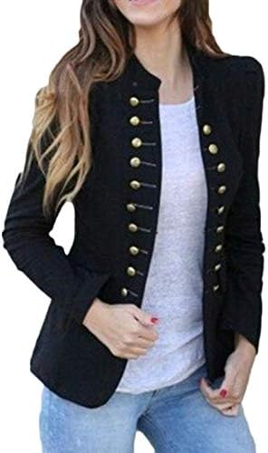 XiaoTianXinWomen XTX Womens Steampunk Stand Collar Double Breasted Slim Blazer Jacket Coat