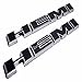 zorratin (2 pieces) HEMI Emblem Badge Plate Decal with Sticker for Dodge Charger V8 Ram 1500 Challenger Jeep Grand Cherokee Ford [Tilt Chrome Trim Black]