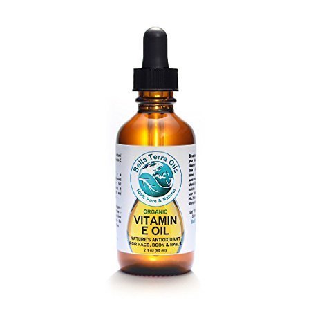 SALE - Vitamin E Oil 2oz. D-alpha Tocopherol. Organic. Premium. 100% Pure, Max Strength 75,000 IU. Anti-Aging. Antioxidant. Treats Scars, Wrinkles, Dark Spots. For Hair, Skin, Nails - Bella Terra Oils