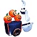 Joiedomi Halloween Inflatable Blow-up Ghost Pushing Cart of Pumpkins - 6 Ft Tall 4 Ft Wide
