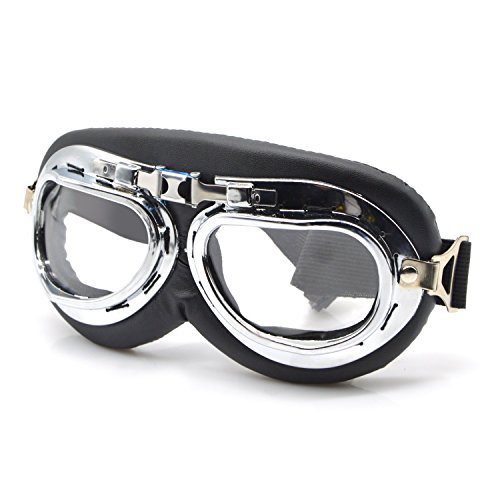 Clear Motorcycle Riding Goggles/Freehawk Outdoor Bike Bicycle Cycling Googles/Outside Tactical Googles/Dust-Proof Windproof Protective Googles/Anti UV Adjustable Cycling Googles w/PC strengthened Lens