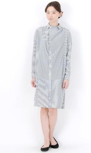 Amazon Co Jp ズッカ Zucca S ダンガリーストライプ ワンピース Navy 13 M 服 ファッション小物