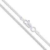 Sterling Silver Diamond-Cut Wheat Chain 1.5mm Solid 925 New Spiga Necklace 24