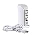 USB Charging Station/Hub, INNLIFE 40W/8A 5-Port USB Wall Charger Power Adapter Desktop Charger for iPhone, iPad, Samsung Galaxy S7/S6/Edge, Note 5, LG G5 and More (White)