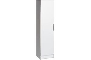Prepac Elite 16" Storage Cabinet, White Storage Cabinet, Bathroom Cabinet, Pantry Cabinet with 2 Adjustable Shelves, 16" D x 16" W x 65" H, WEB-1664