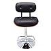 Costway Swivel Walnut Bentwood Adjustable Height Bar Stool PU Leather Tufted Modern Barstool Pub Chair with Button Tufted Black Vinyl Upholstery
