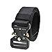 GRULLIN Tactical MOLLE Nylon Belt,Military Style Riggers Web Waist Belt with Heavy Duty Quick Release Metal Buckle for Men (Black-03)