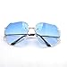 MINCL/Hot Oversized Rimless Sunglasses Women Clear Lens Eyewear (gold-light blue, gold-light blue)