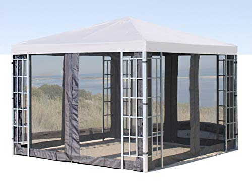QUICK STAR 4 Seitenteile mit Moskitonetz für Rank Pavillon 3x3m Seitenwand Anthrazit RAL 7012 – Bild 4
