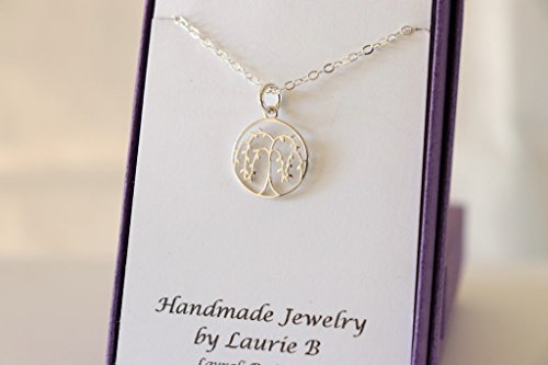 Small Willow Tree Silver Charm Necklace