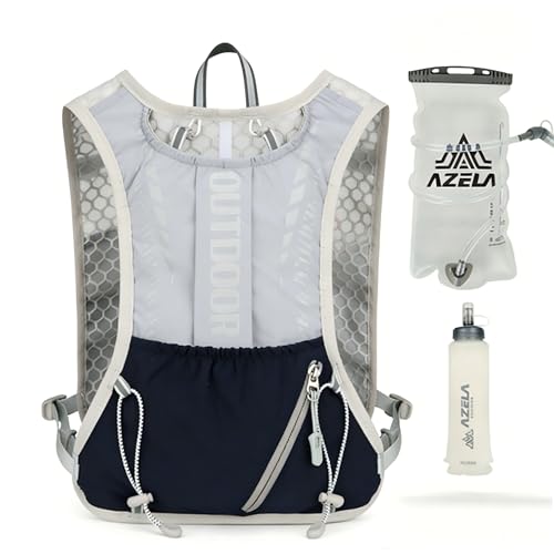 Lightweight Running Vest Women Men, Breathable Hydration Running Vest with Pockets for Soft Flasks, Adjustable Zero-Bounce Running Water Vest for Trail, Marathon, Hiking & Cycling